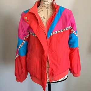 90s Hot Pink and Blue Reversible 90s Jacket Size Small